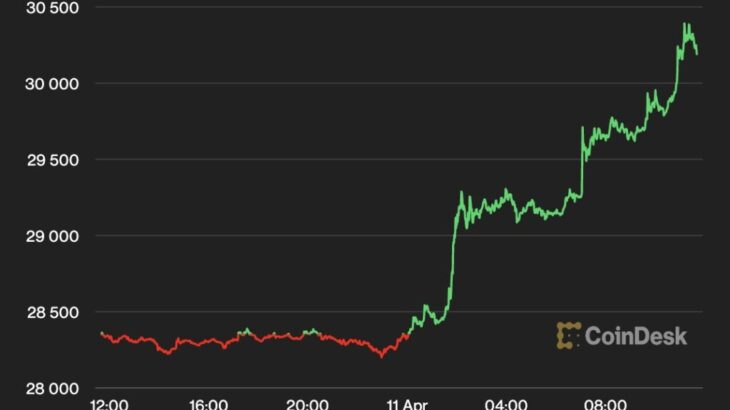 ビットコイン、3万ドル超え